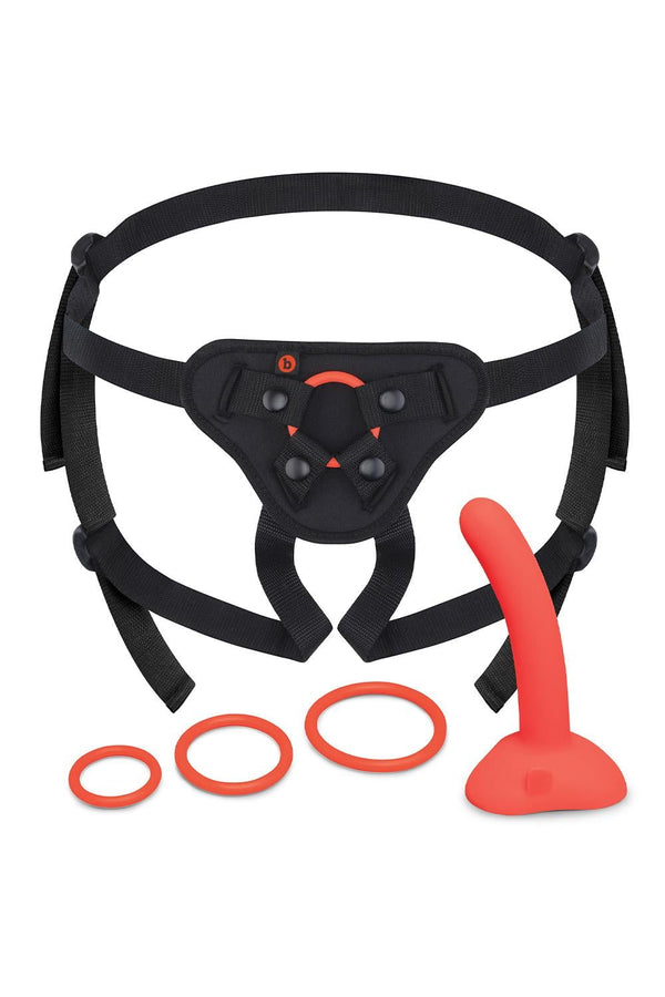 B-VIBE BEGINNERS STRAP-ON HARNESS SET WITH 5 INCH SILICONE DILDO PEG