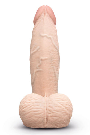 B-VIBE SLIPSKIN REALISTIC SILICONE DILDO 6 INCH GIRTHY CREAM
