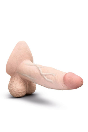 B-VIBE SLIPSKIN REALISTIC SILICONE DILDO 7 INCH GIRTHY CREAM
