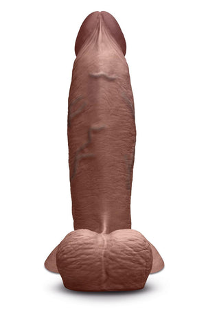 B-VIBE SLIPSKIN REALISTIC SILICONE DILDO 8 INCH GIRTHY BROWN