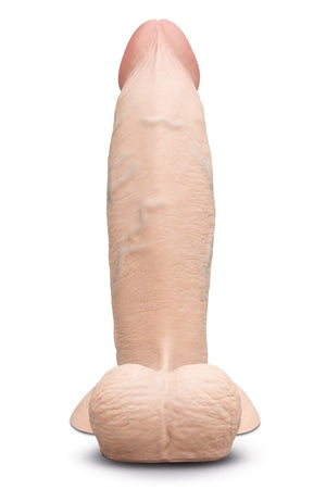 B-VIBE SLIPSKIN REALISTIC SILICONE DILDO 8 INCH GIRTHY CREAM