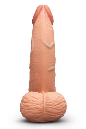 B-VIBE SLIPSKIN REALISTIC SILICONE DILDO 6.5 INCH CURVED MOCHA