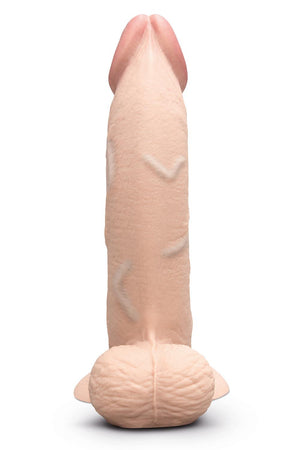 B-VIBE SLIPSKIN REALISTIC SILICONE DILDO 9 INCH CURVED CREAM