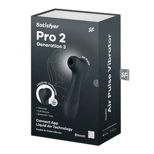 Pro 2 Génération 3 - Double Air Pulse Vibrator - Liquid Air et Connect App - Noir