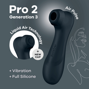Pro 2 Génération 3 - Double Air Pulse Vibrator - Liquid Air - Noir