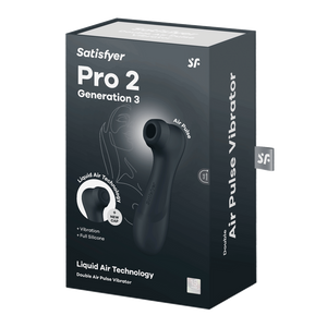 Pro 2 Génération 3 - Double Air Pulse Vibrator - Liquid Air - Noir