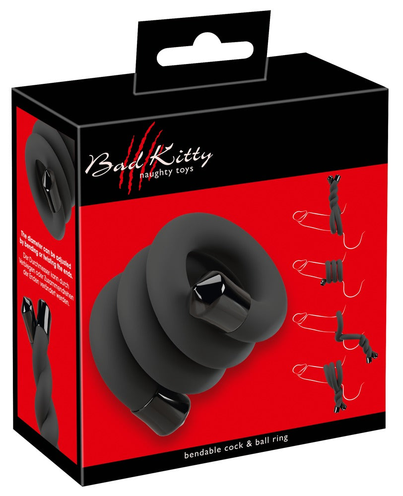 BK bendable cock & ball ring