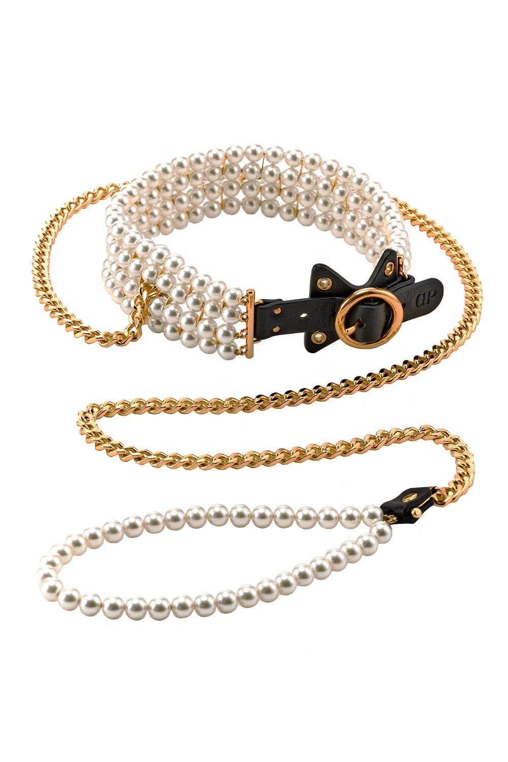 GUILTY PLEASURE LUMINIOUS PEARL LEASH AND COLLAR