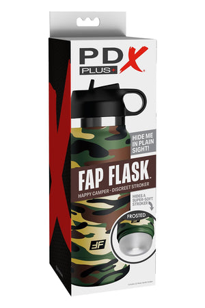 PDX PLUS FAP FLASK - HAPPY CAMPER DISCREET STROKER CLEAR