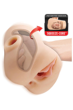 PDX PLUS DOUBLE POUNDER VIBRATING SQUEEZE STROKER