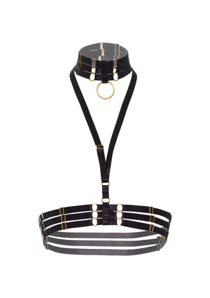 Harnais dos-nu avec collier anneau-O