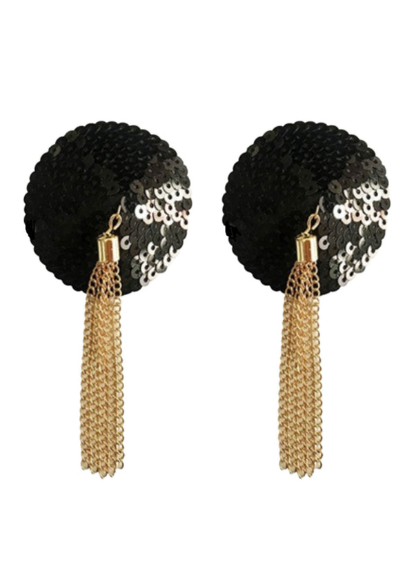Cache-tétons à sequins avec chaîne