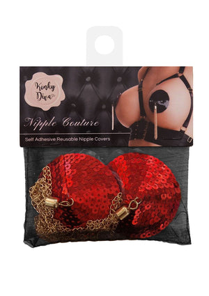 Cache-tétons à sequins avec chaîne