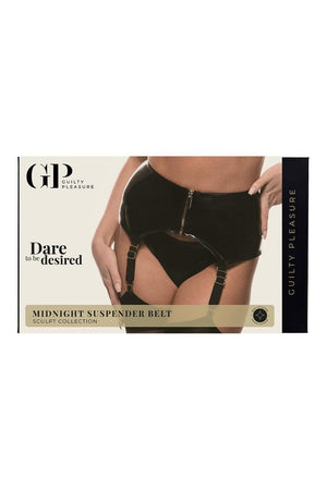 GUILTY PLEASURE MIDNIGHT SUSPENDER BELT BLACK, XXL