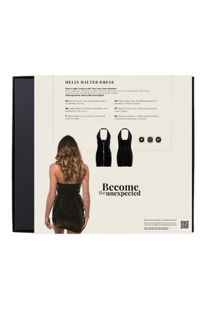 GUILTY PLEASURE HELIX HALTER DRESS BLACK, XXL