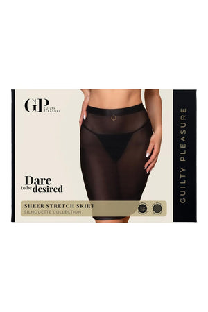 GUILTY PLEASURE SHEER STRETCH SKIRT, L/XL