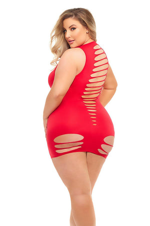 CAN'T COMMIT DRESS RED, QS