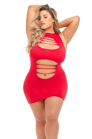 CAN'T COMMIT DRESS RED, QS