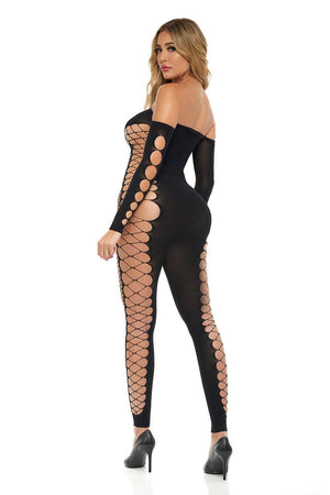 DIAMOND DRIPPIN BODYSTOCKING BLACK, OS