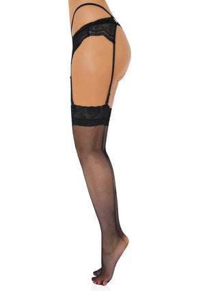 Bas filet avec dentelle