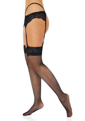 Bas filet avec dentelle