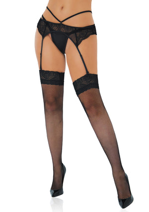 Bas filet avec dentelle
