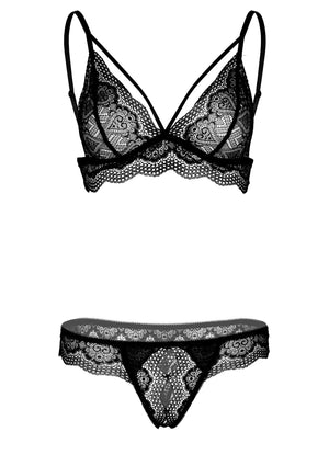 Ensemble soutien-gorge et culotte ouverte