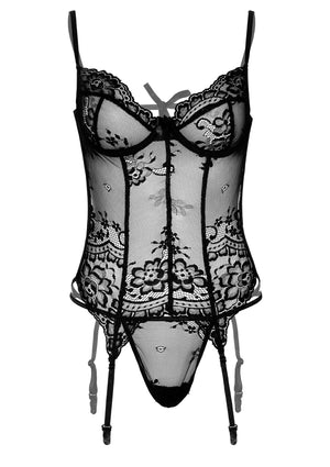 Ensemble guêpière-cami armaturée et string