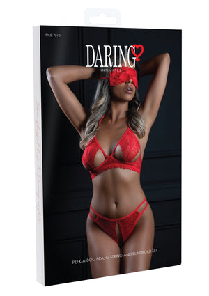 Ensemble 3 pièces soutien-gorge, culotte et masque