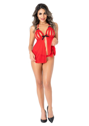 Nuisette échancrée à volants