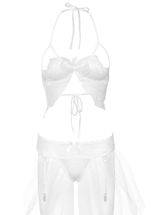 Ensemble soutien-gorge et culotte à jarretelles