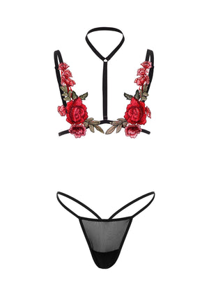 Ensemble soutien-gorge et culotte fleuri