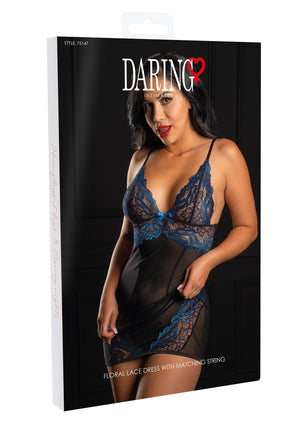 Robe en dentelle fleurie avec string