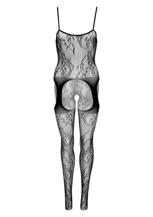 Bodystocking fleuri à jarretelles
