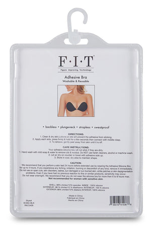 FIT CLOTH ADHESIVE SILICONE BRA BLACK CUP A