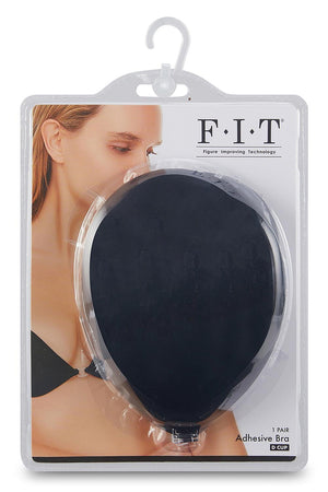 FIT CLOTH ADHESIVE SILICONE BRA BLACK CUP D