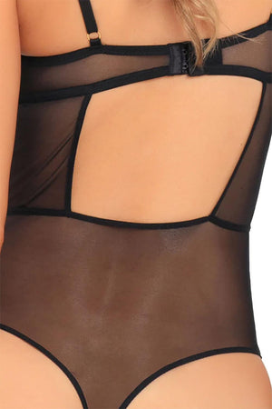 SLAY WITH ME LACE TEDDY BLACK, M/L