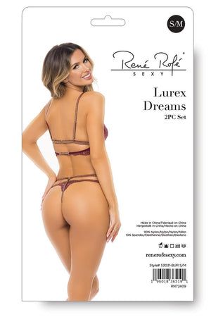 LUREX DREAMS 2PC SET BURGUNDY, S/M