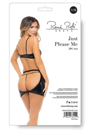 JUST PLEASE ME 2PC SET BLACK, S/M