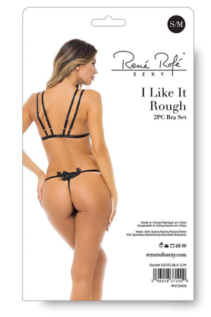 I LIKE IT ROUGH 2PC BRA SET BLACK, S/M
