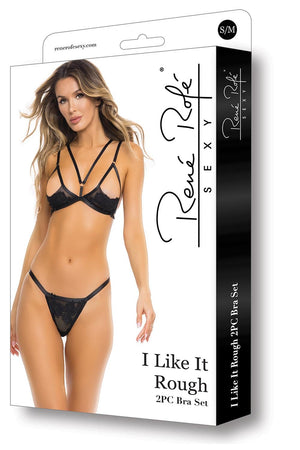 I LIKE IT ROUGH 2PC BRA SET BLACK, M/L