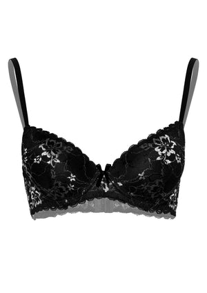 Soutien-gorge demi-bonnet en dentelle fleurie