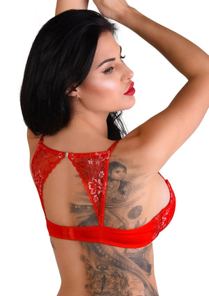 Soutien-gorge push-up dos nageur en dentelle
