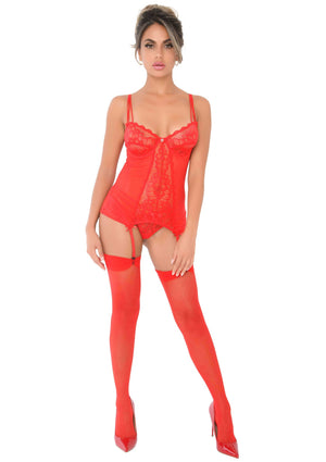 Corset cami en dentelle avec string