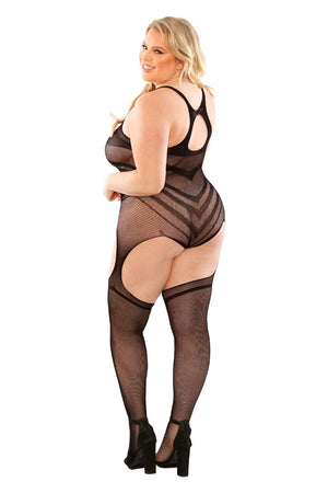 IMPULSIVE CROTCHLESS TEDDY BODYSTOCKING BLACK, QS