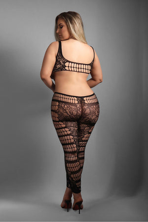 CHASE THE FEELING BODYSTOCKING WITH CUT-OUT BODICE BLACK, QS