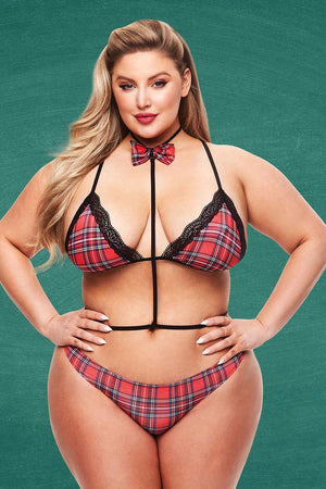 TEACHERS PET 3PC BADDIE SCHOOLGIRL SET TARTAN, QS