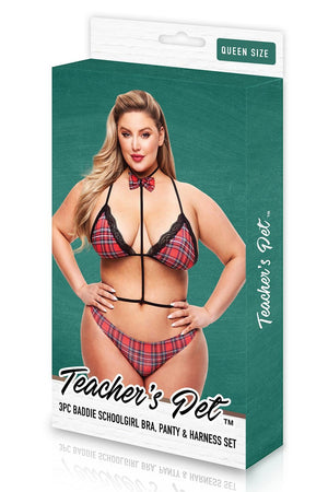 TEACHERS PET 3PC BADDIE SCHOOLGIRL SET TARTAN, QS
