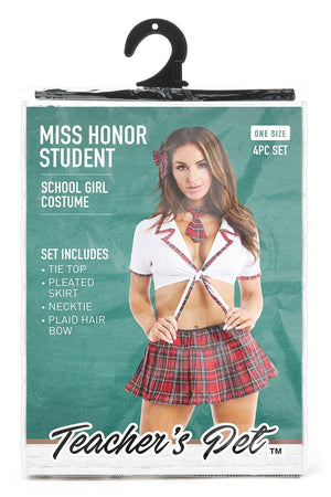 TEACHERS PET MISS HONOR STUDENT 4 PC SCHOOL GIRL COSTUME, OS