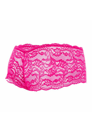 Shorty en dentelle rose
